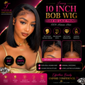 10 Inch Bob Wig Human Hair 13x4 HD Lace Front Wigs Human Hair Pre Plucked Short Bob Wig Lace Frontal Wigs for Black Women 180% Density Glueless Straight Human Hair Wig Natural Color