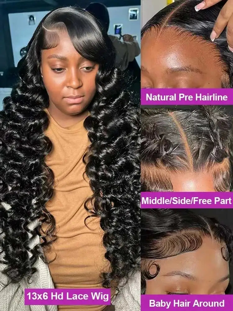 Loose Deep Wave 13x6 Lace Front Human Hair Wig 250% Density