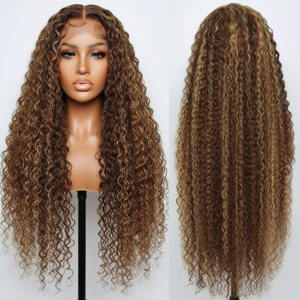 Luxury Highlight Curly Lace Front Wig