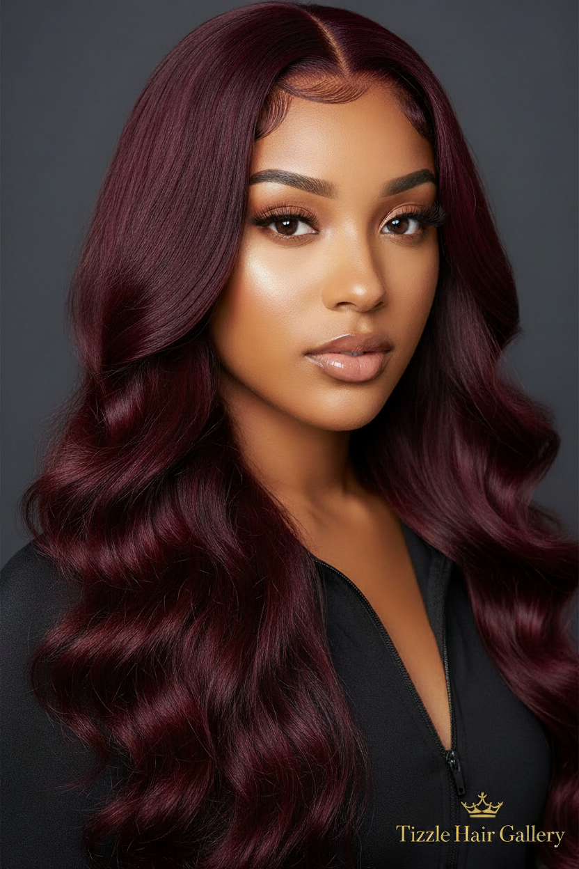 Tizzle Hair Gallery Burgundy Glamour